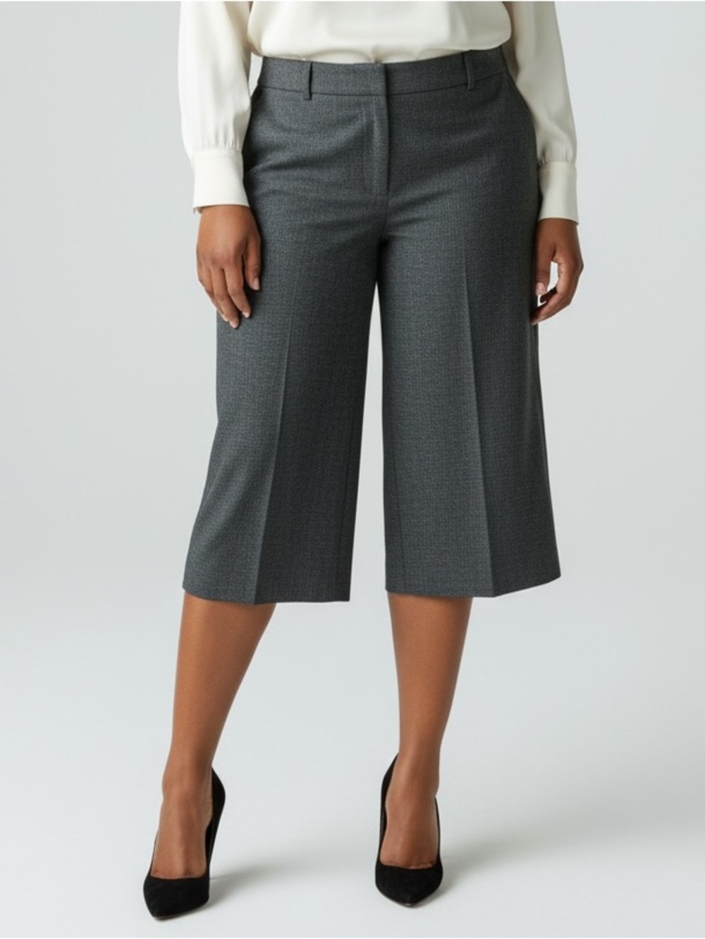 A. BYER CULOTTES Grey Stretch Classic Size 16
